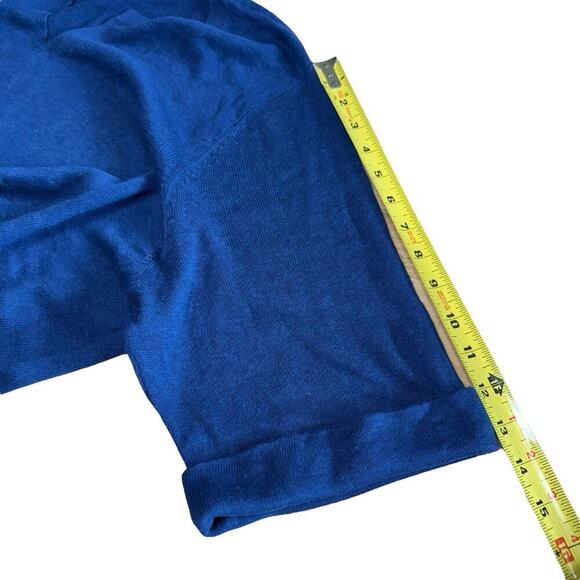 J. Jill Linen Blend Tunic Sweater Dress Blue S/S 2XL Coastal Quiet Luxury Preppy - Picture 7 of 11